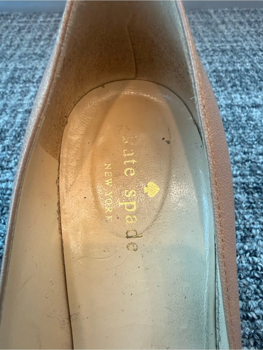 Kate Spade “Zaria” leather beige heels